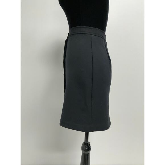 BANANA REPUBLIC black front button skirt -Size 4 - Picture 3 of 7